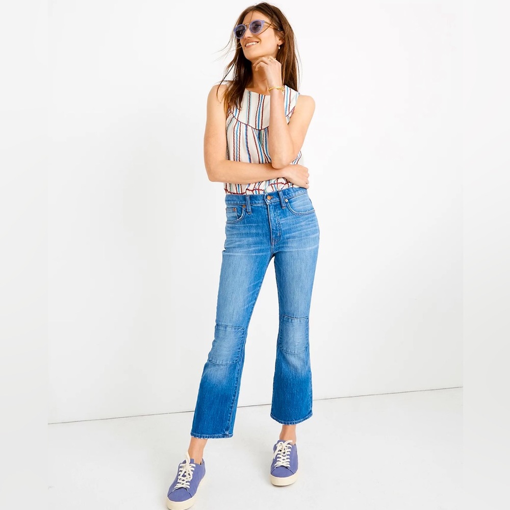 MADEWELL Cali Demi-Boot Jeans Farrah Wash: Knee Patch Edition